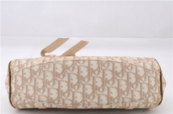 Authentic Christian Dior Trotter Romantic Hand Bag PVC Leather Beige Box 9303E