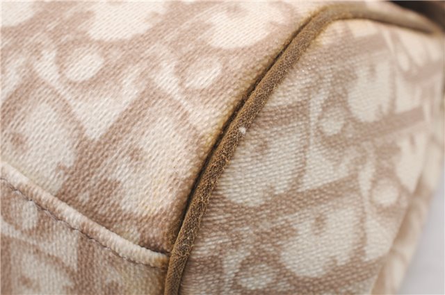 Authentic Christian Dior Trotter Romantic Hand Bag PVC Leather Beige Box 9303E