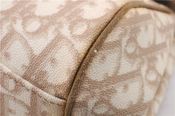 Authentic Christian Dior Trotter Romantic Hand Bag PVC Leather Beige Box 9303E