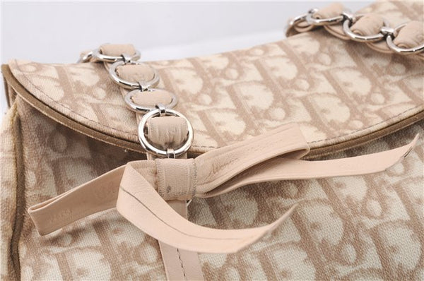 Authentic Christian Dior Trotter Romantic Hand Bag PVC Leather Beige Box 9303E