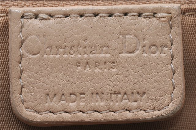Authentic Christian Dior Trotter Romantic Hand Bag PVC Leather Beige Box 9303E