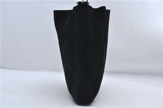 Authentic GUCCI Vintage Shoulder Hand Bag Suede Leather 0013181 Black 9305D
