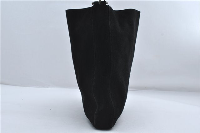 Authentic GUCCI Vintage Shoulder Hand Bag Suede Leather 0013181 Black 9305D