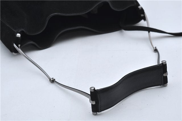 Authentic GUCCI Vintage Shoulder Hand Bag Suede Leather 0013181 Black 9305D