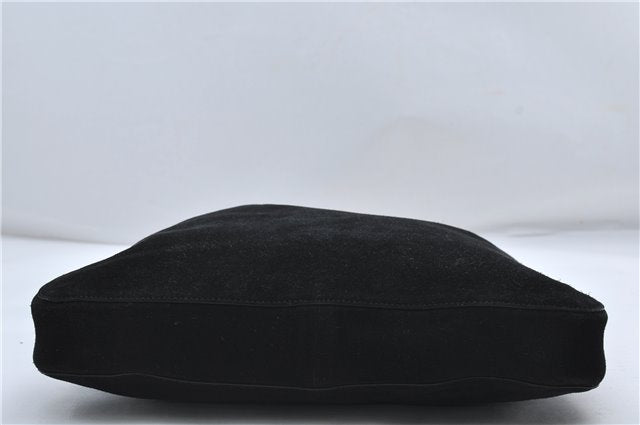 Authentic GUCCI Vintage Shoulder Hand Bag Suede Leather 0013181 Black 9305D