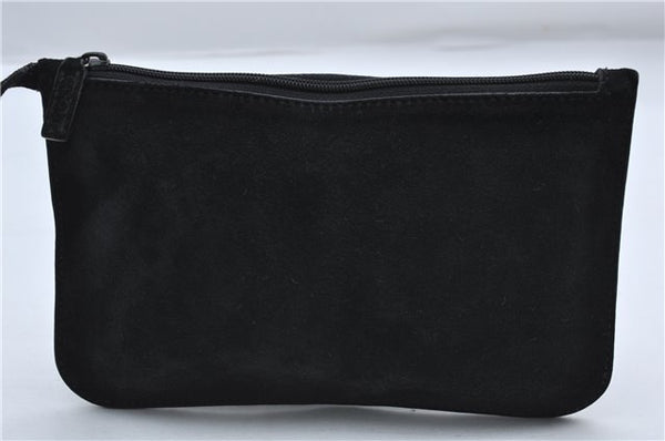 Authentic GUCCI Vintage Shoulder Hand Bag Suede Leather 0013181 Black 9305D