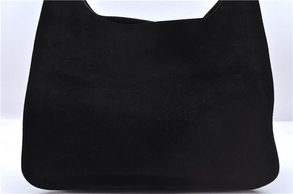 Authentic GUCCI Vintage Shoulder Hand Bag Purse Suede Leather Black 9306D