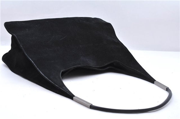 Authentic GUCCI Vintage Shoulder Hand Bag Purse Suede Leather Black 9306D
