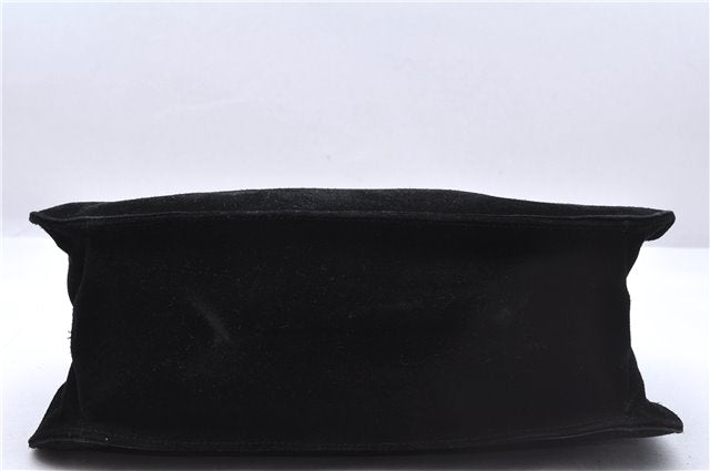 Authentic GUCCI Vintage Shoulder Hand Bag Purse Suede Leather Black 9306D