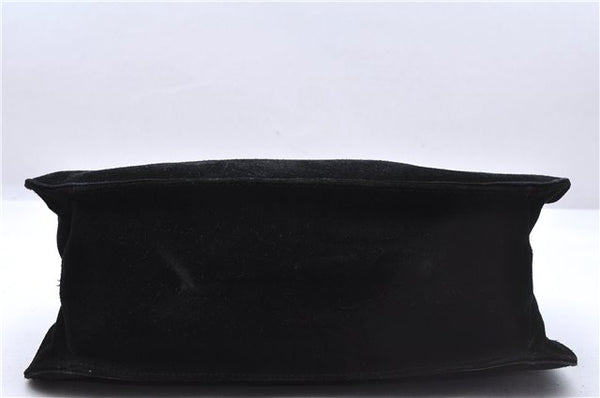 Authentic GUCCI Vintage Shoulder Hand Bag Purse Suede Leather Black 9306D