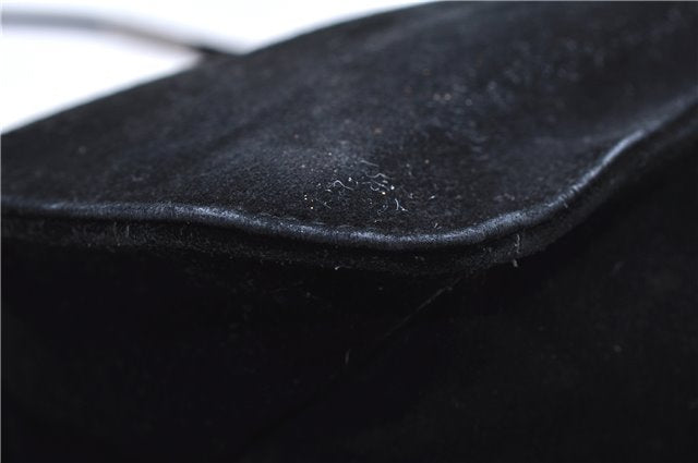 Authentic GUCCI Vintage Shoulder Hand Bag Purse Suede Leather Black 9306D