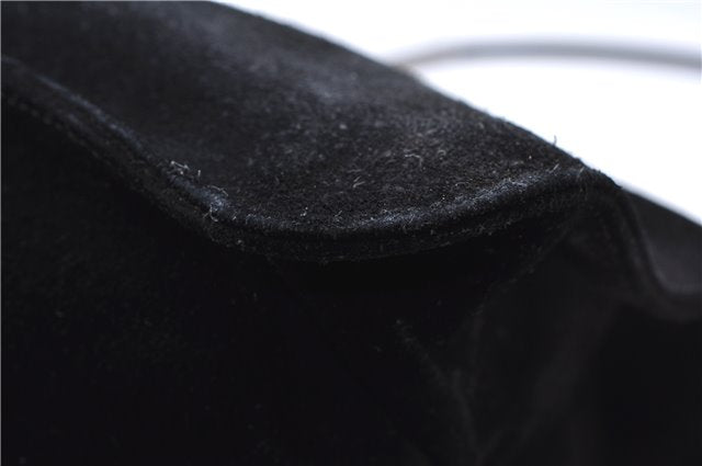 Authentic GUCCI Vintage Shoulder Hand Bag Purse Suede Leather Black 9306D