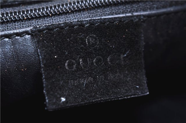 Authentic GUCCI Vintage Shoulder Hand Bag Purse Suede Leather Black 9306D