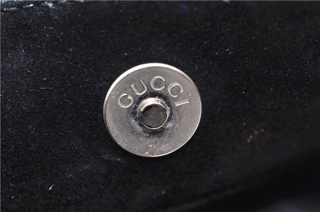 Authentic GUCCI Vintage Shoulder Hand Bag Purse Suede Leather Black 9306D