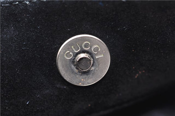 Authentic GUCCI Vintage Shoulder Hand Bag Purse Suede Leather Black 9306D