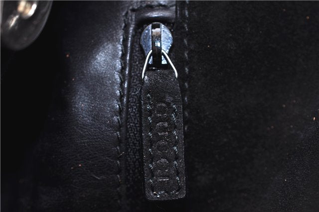 Authentic GUCCI Vintage Shoulder Hand Bag Purse Suede Leather Black 9306D