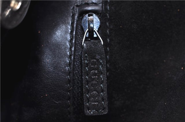 Authentic GUCCI Vintage Shoulder Hand Bag Purse Suede Leather Black 9306D