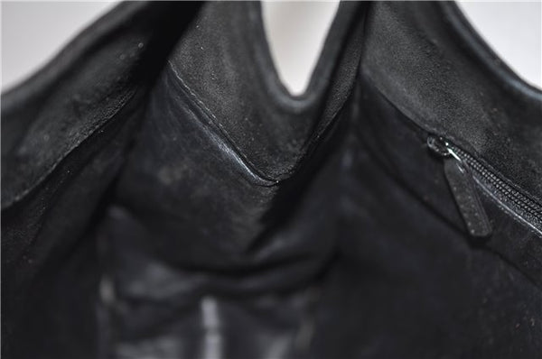 Authentic GUCCI Vintage Shoulder Hand Bag Purse Suede Leather Black 9306D