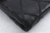 Authentic CHANEL Calf Skin Bifold Long Wallet Purse Black CC Logo 9307C