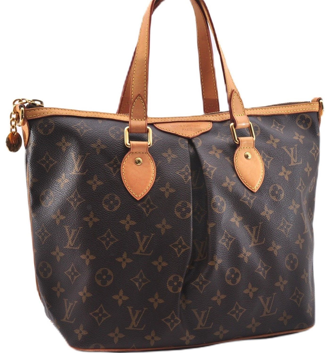 Authentic Louis Vuitton Monogram Palermo PM Shoulder Tote Bag M40145 LV 9307E
