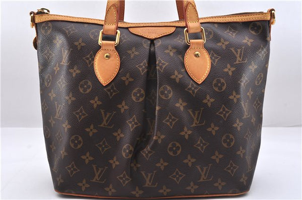 Authentic Louis Vuitton Monogram Palermo PM Shoulder Tote Bag M40145 LV 9307E