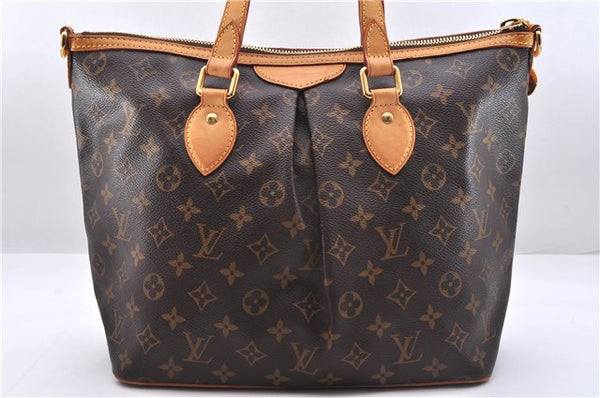 Authentic Louis Vuitton Monogram Palermo PM Shoulder Tote Bag M40145 LV 9307E