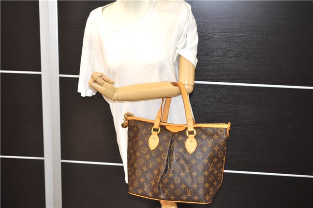 Authentic Louis Vuitton Monogram Palermo PM Shoulder Tote Bag M40145 LV 9307E