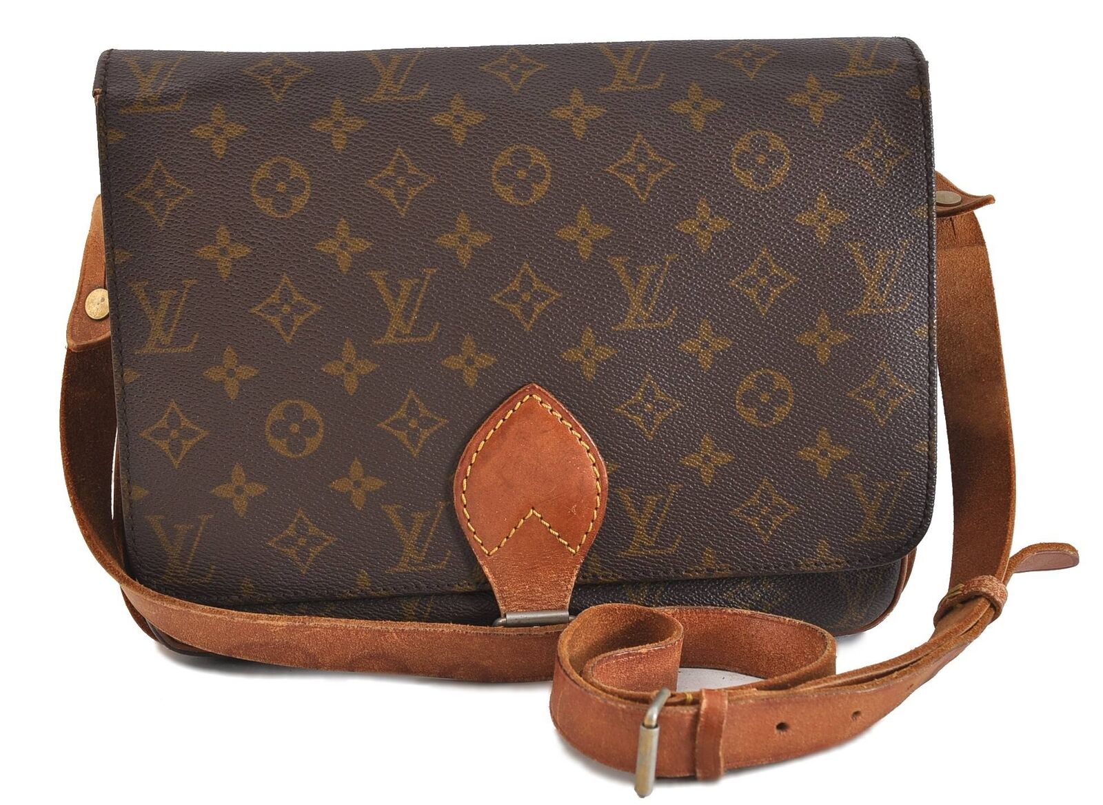 Auth LOUIS VUITTON Monogram Cartouchiere GM Shoulder Cross Bag Old Model 9311B