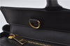 Auth SAINT LAURENT Cabas Rive Gauche Hand Bag Unborn Calf Leather Black 9313E