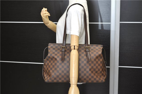 Authentic Louis Vuitton Damier Chelsea Shoulder Tote Bag N51119 LV 9315E