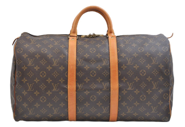 Authentic Louis Vuitton Monogram Keepall 50 Travel Boston Bag M41426 LV 9317E