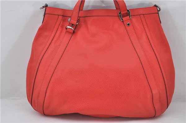 Authentic GUCCI Vintage Abbey 2Way Shoulder Tote Bag Leather 268641 Red 9321E