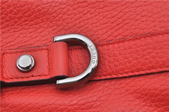 Authentic GUCCI Vintage Abbey 2Way Shoulder Tote Bag Leather 268641 Red 9321E