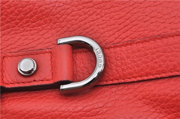 Authentic GUCCI Vintage Abbey 2Way Shoulder Tote Bag Leather 268641 Red 9321E