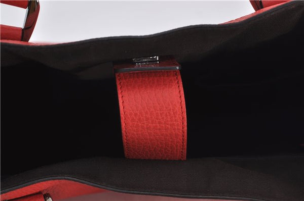 Authentic GUCCI Vintage Abbey 2Way Shoulder Tote Bag Leather 268641 Red 9321E
