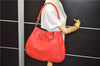 Authentic GUCCI Vintage Abbey 2Way Shoulder Tote Bag Leather 268641 Red 9321E