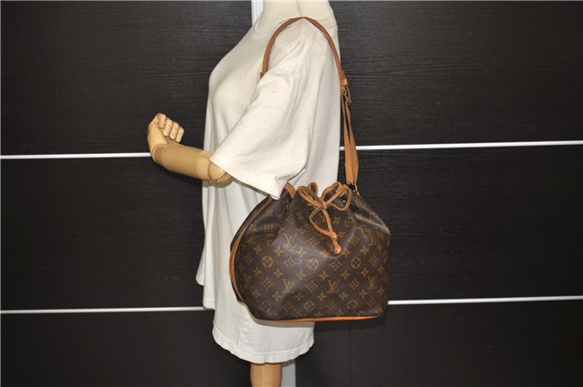 Authentic Louis Vuitton Monogram Petit Noe Shoulder Bag M42226 LV 9322D