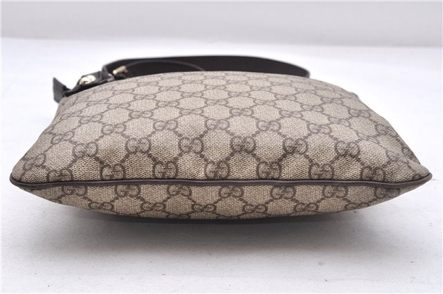 Authentic GUCCI Shoulder Cross Body Bag Purse GG PVC Leather 257246 Brown 9322E