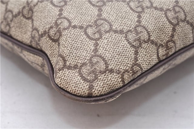 Authentic GUCCI Shoulder Cross Body Bag Purse GG PVC Leather 257246 Brown 9322E