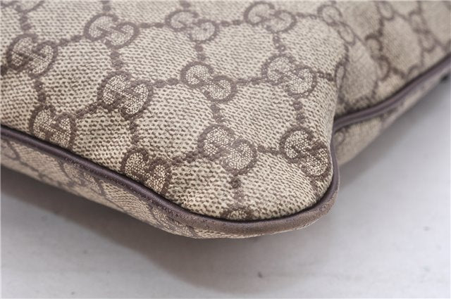 Authentic GUCCI Shoulder Cross Body Bag Purse GG PVC Leather 257246 Brown 9322E