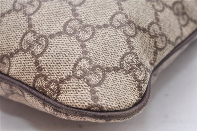 Authentic GUCCI Shoulder Cross Body Bag Purse GG PVC Leather 257246 Brown 9322E