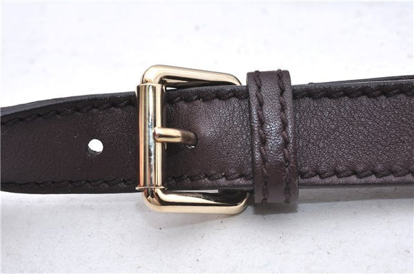 Authentic GUCCI Shoulder Cross Body Bag Purse GG PVC Leather 257246 Brown 9322E