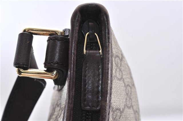 Authentic GUCCI Shoulder Cross Body Bag Purse GG PVC Leather 257246 Brown 9322E