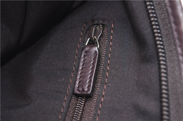 Authentic GUCCI Shoulder Cross Body Bag Purse GG PVC Leather 257246 Brown 9322E