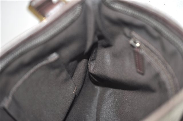 Authentic GUCCI Shoulder Cross Body Bag Purse GG PVC Leather 257246 Brown 9322E