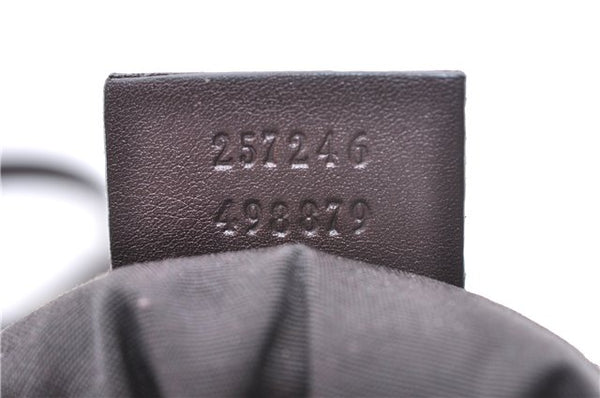 Authentic GUCCI Shoulder Cross Body Bag Purse GG PVC Leather 257246 Brown 9322E