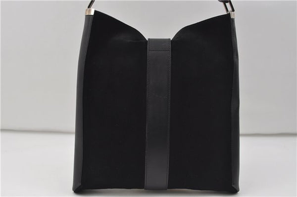 Authentic GUCCI Shoulder Cross Body Bag Purse Suede Leather Black 9323D