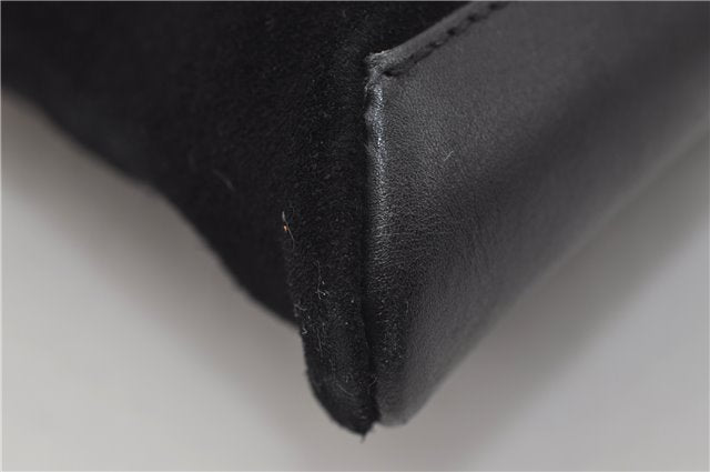 Authentic GUCCI Shoulder Cross Body Bag Purse Suede Leather Black 9323D