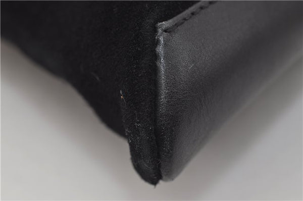 Authentic GUCCI Shoulder Cross Body Bag Purse Suede Leather Black 9323D