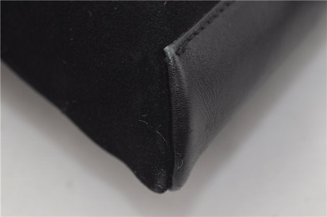 Authentic GUCCI Shoulder Cross Body Bag Purse Suede Leather Black 9323D